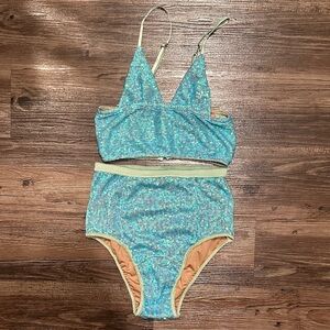 EASTNWEST LABEL blue sequin set